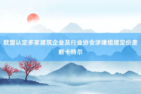 欧盟认定多家建筑企业及行业协会涉嫌组建定价垄断卡特尔